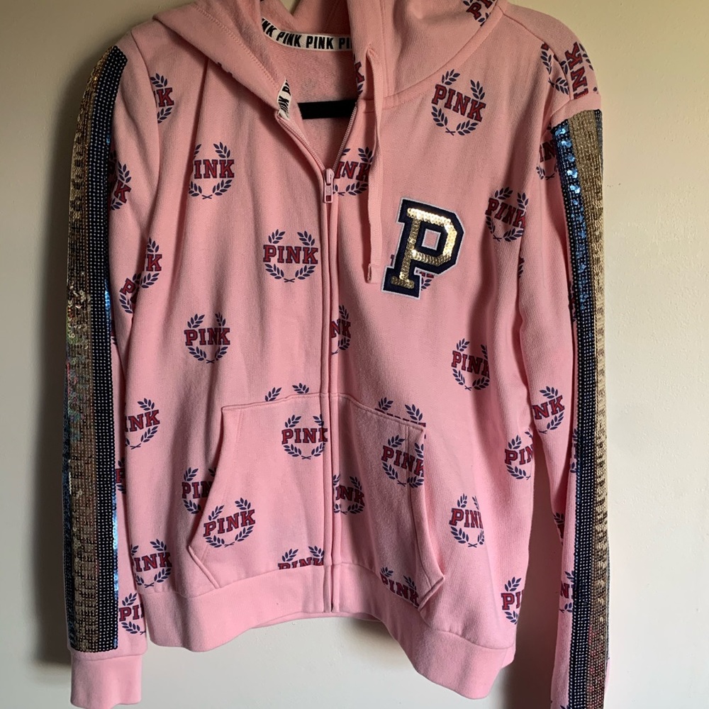 Victoria’s Secret PINK L bling sequins hoodie